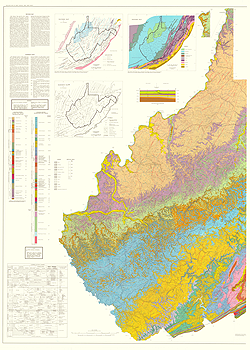 image of the western portion of Map-1, WV Geologic Map